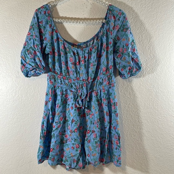 BEBOP Juniors Womens Floral Elbow Sleeves Romper Medium Size Medium - Picture 2 of 10